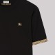 Check Trim Cotton T-Shirt Black Check Trim Cotton T-Shirt Black