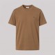 Check Piping Cotton T-Shirt Caramel
