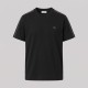 Check Piping Cotton T-Shirt Black