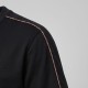 Check Piping Cotton T-Shirt Black