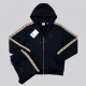 Vintage Check Panel Tracksuit Black Two-Piece Designer Tracksuit