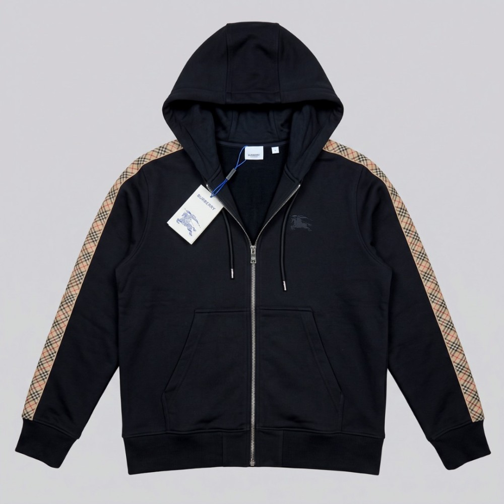 Vintage Check Panel Tracksuit Black Two-Piece Designer Tracksuit