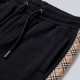 Vintage Check Panel Tracksuit Black Two-Piece Designer Tracksuit