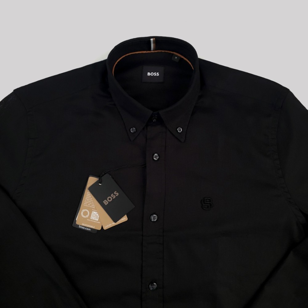 H-Roan Button-Down Slim-Fit Shirt Black H-Roan Button-Down Slim-Fit Shirt Black