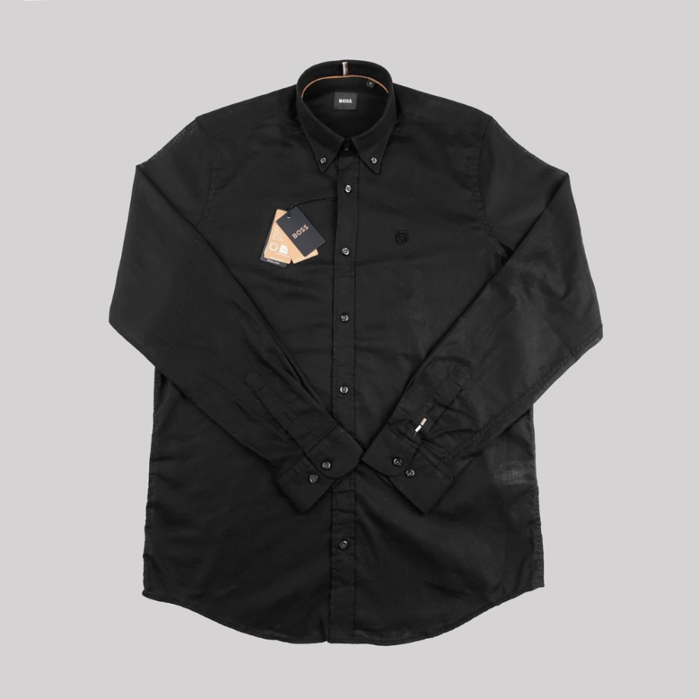 H-Roan Button-Down Slim-Fit Shirt Black H-Roan Button-Down Slim-Fit Shirt Black