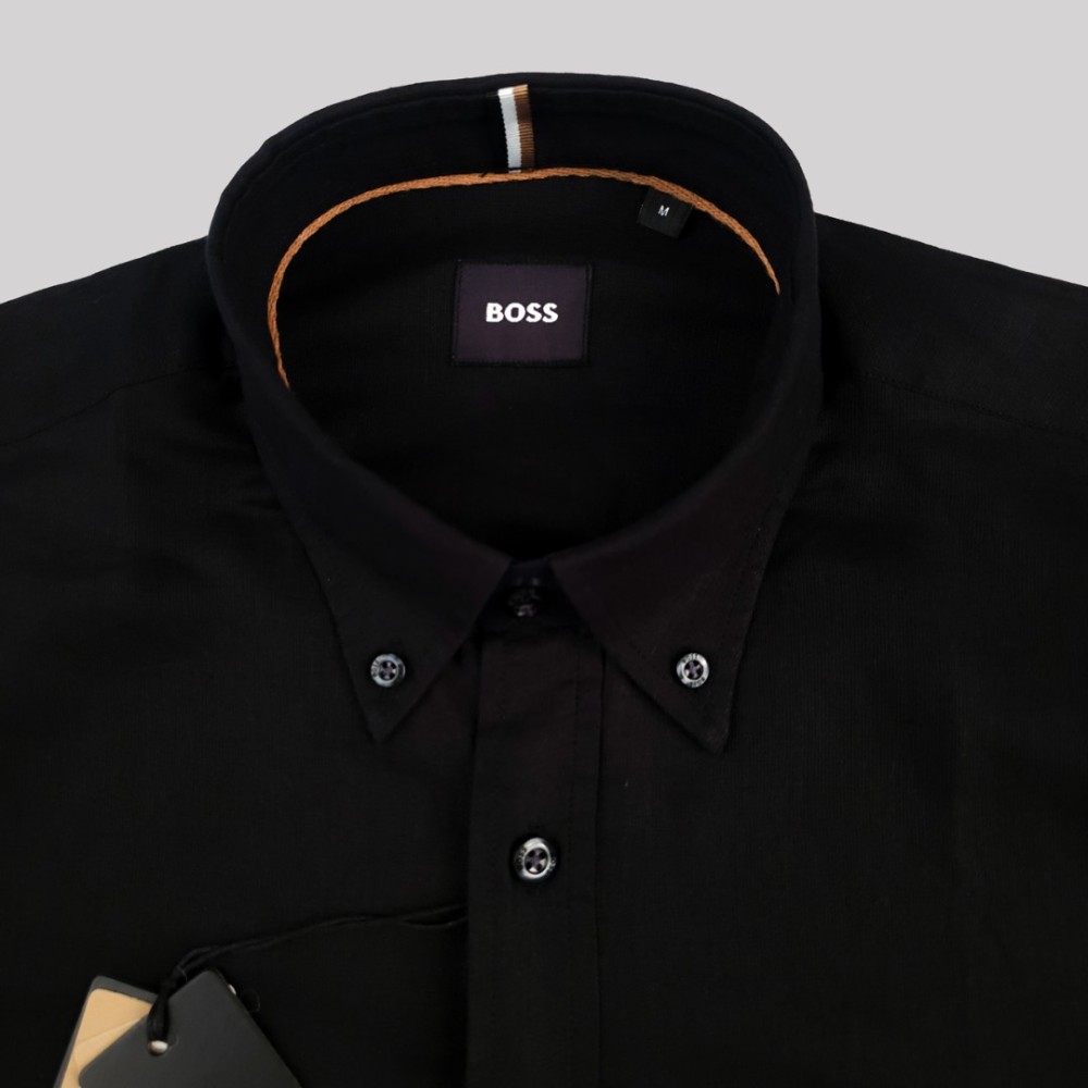 H-Roan Button-Down Slim-Fit Shirt Black H-Roan Button-Down Slim-Fit Shirt Black