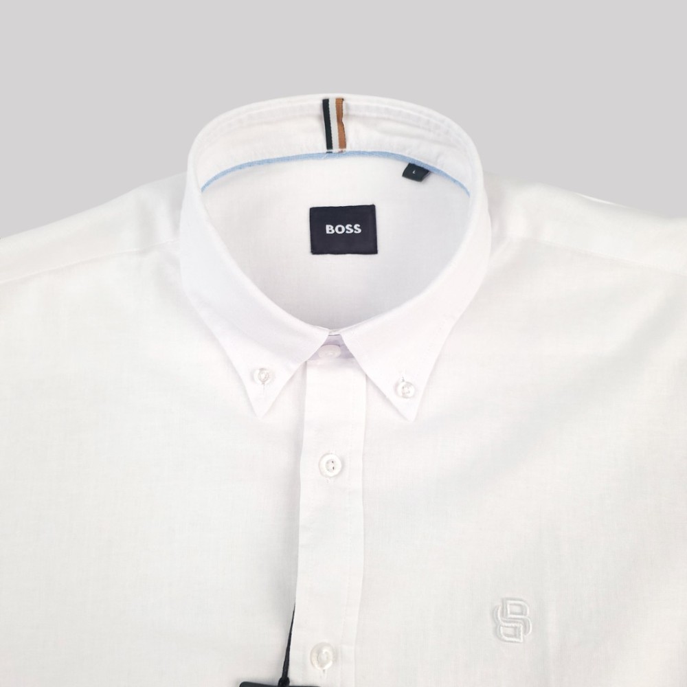 H-Roan Button-Down Slim-Fit Shirt White H-Roan Button-Down Slim-Fit Shirt White