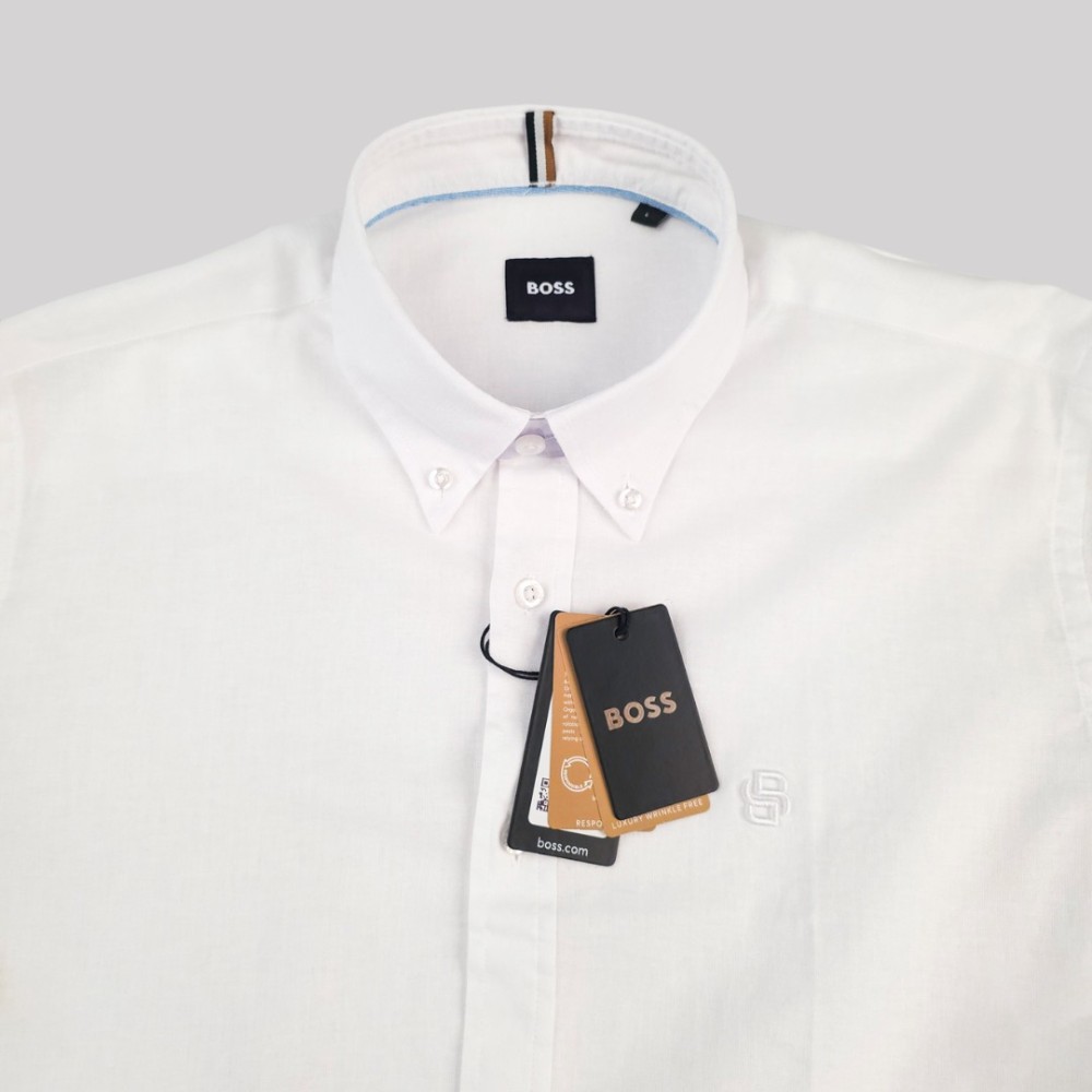 H-Roan Button-Down Slim-Fit Shirt White H-Roan Button-Down Slim-Fit Shirt White