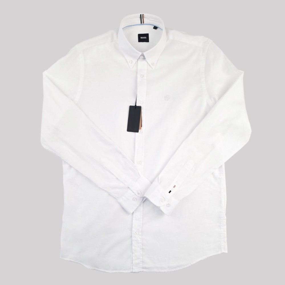 H-Roan Button-Down Slim-Fit Shirt White H-Roan Button-Down Slim-Fit Shirt White
