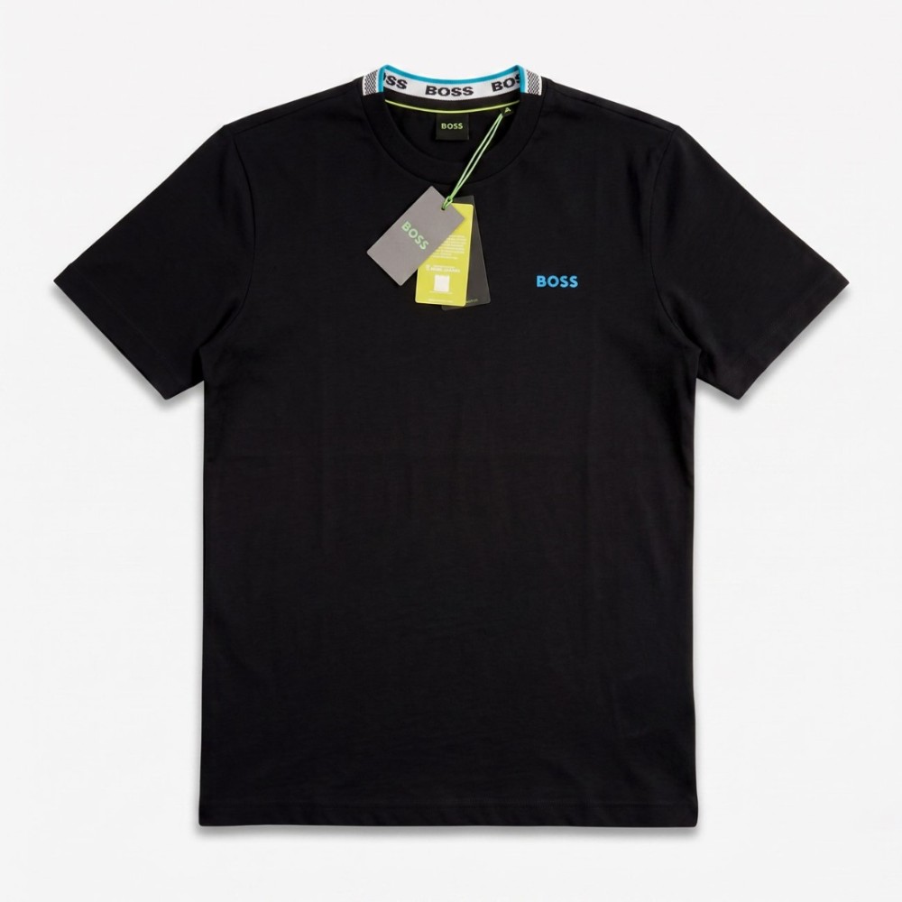 Stretch-Cotton T-Shirt With Logo Detail Black Stretch-Cotton T-Shirt With Logo Detail Black