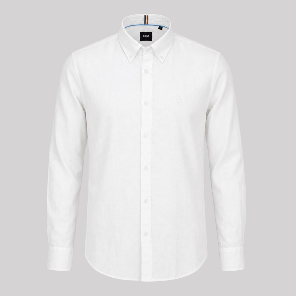 H-Roan Button-Down Slim-Fit Shirt White H-Roan Button-Down Slim-Fit Shirt White