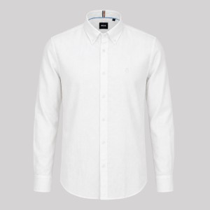 H-Roan Button-Down Slim-Fit Shirt White
