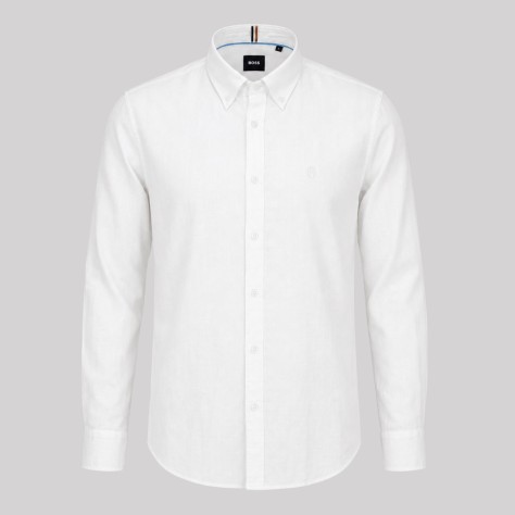 H-Roan Button-Down Slim-Fit Shirt White