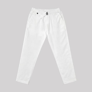 White Cotton Casual Trousers