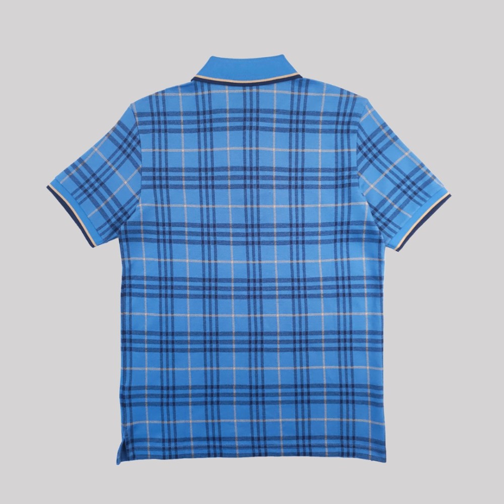Checked Cotton Polo Polo Dark Blue Checked Cotton Polo Polo Dark Blue