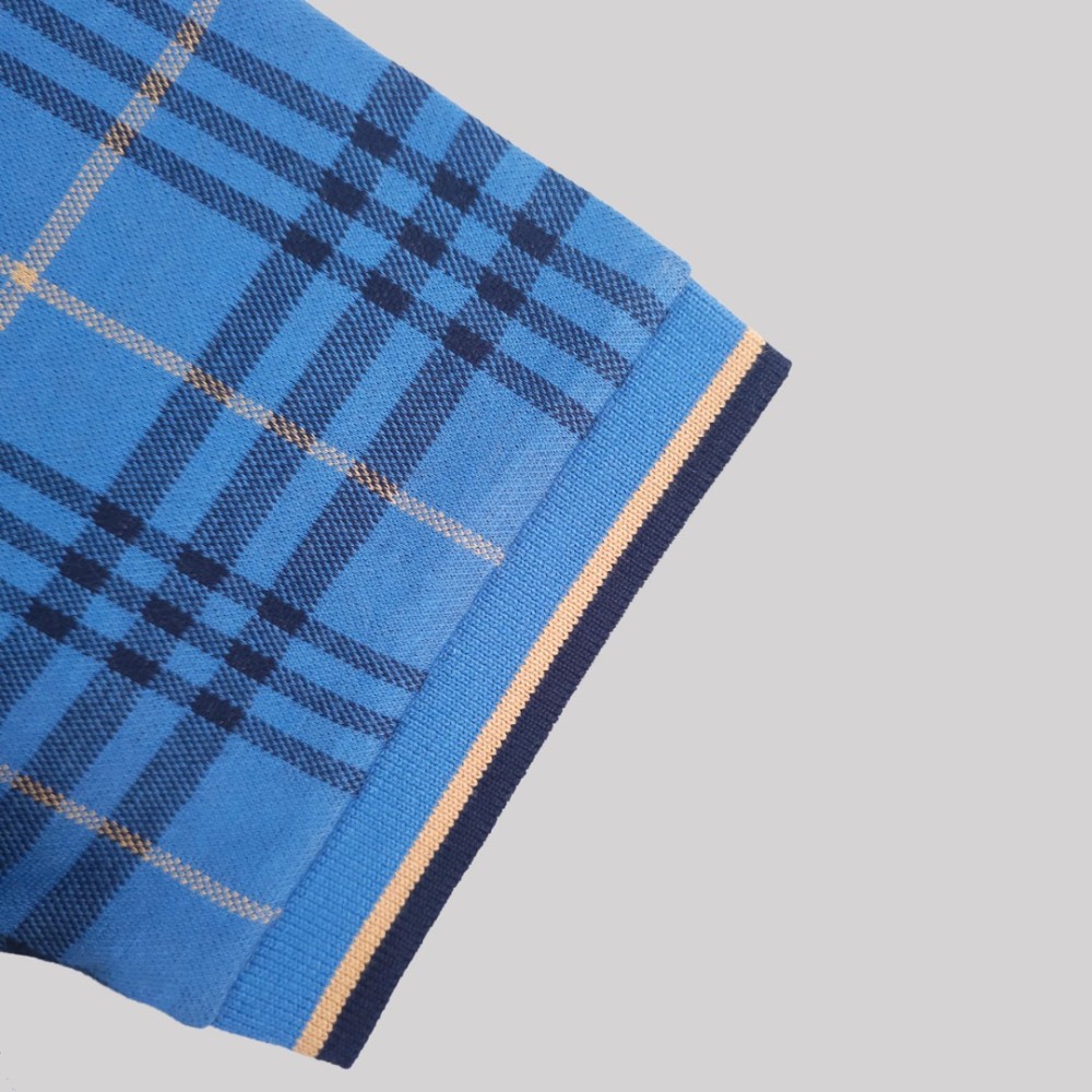 Checked Cotton Polo Polo Dark Blue Checked Cotton Polo Polo Dark Blue
