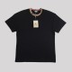 Checked-Trim Cotton T-Shirt Black Checked-Trim Cotton T-Shirt Black