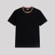 Checked-Trim Cotton T-Shirt Black Checked-Trim Cotton T-Shirt Black
