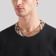 Checked-Trim Cotton T-Shirt Black Checked-Trim Cotton T-Shirt Black