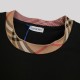 Checked-Trim Cotton T-Shirt Black Checked-Trim Cotton T-Shirt Black