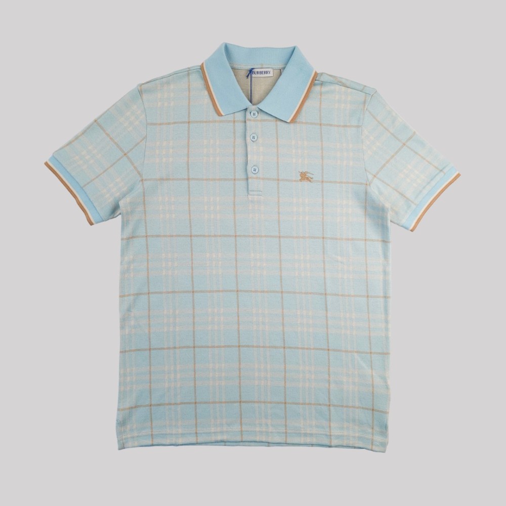 Checked Cotton Polo Polo Light Blue Checked Cotton Polo Polo Light Blue