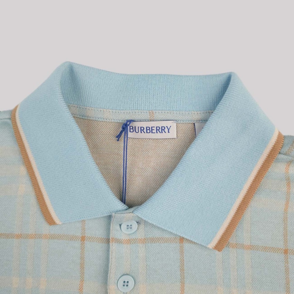 Checked Cotton Polo Polo Light Blue Checked Cotton Polo Polo Light Blue