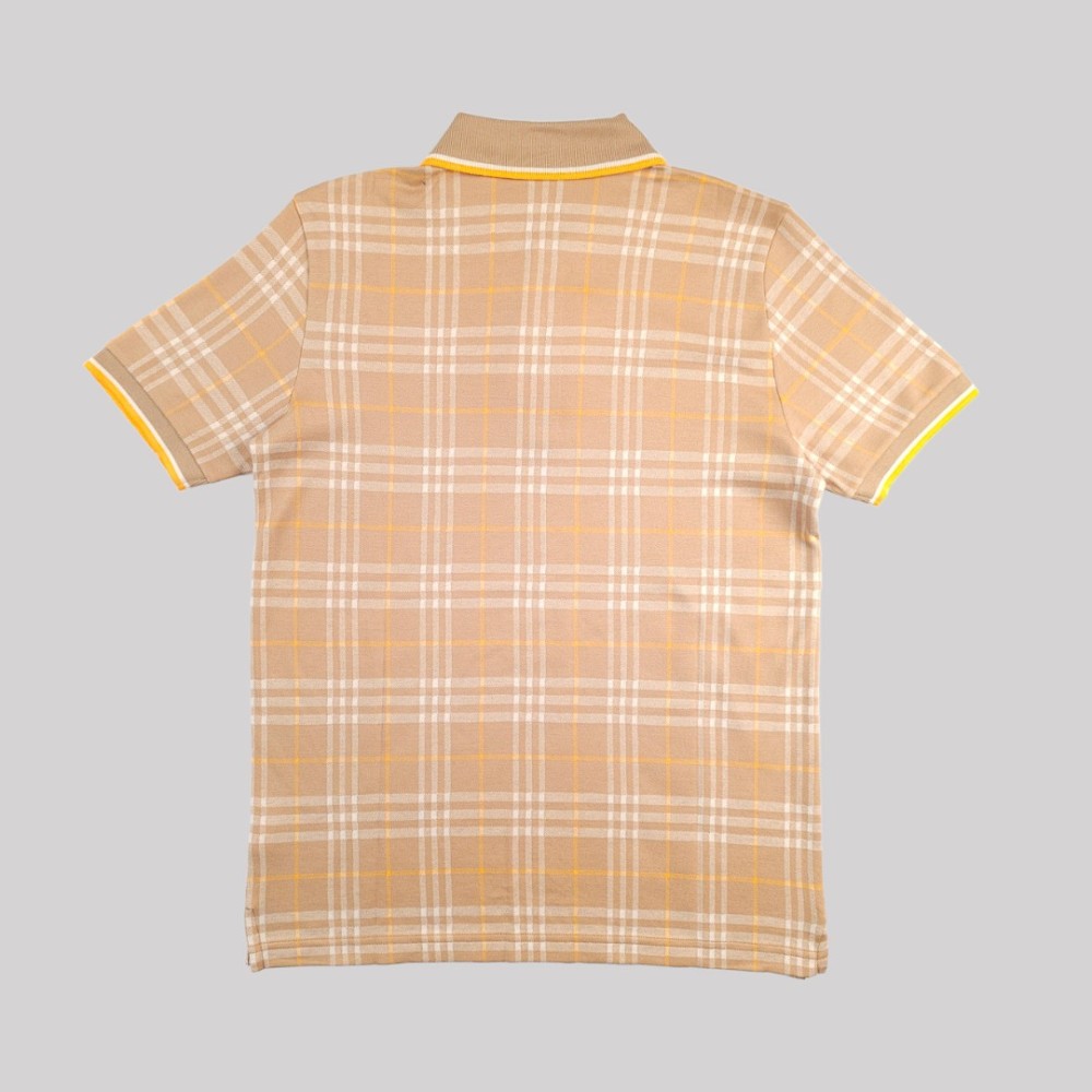 Checked Cotton Polo Polo Beige Checked Cotton Polo Polo Beige