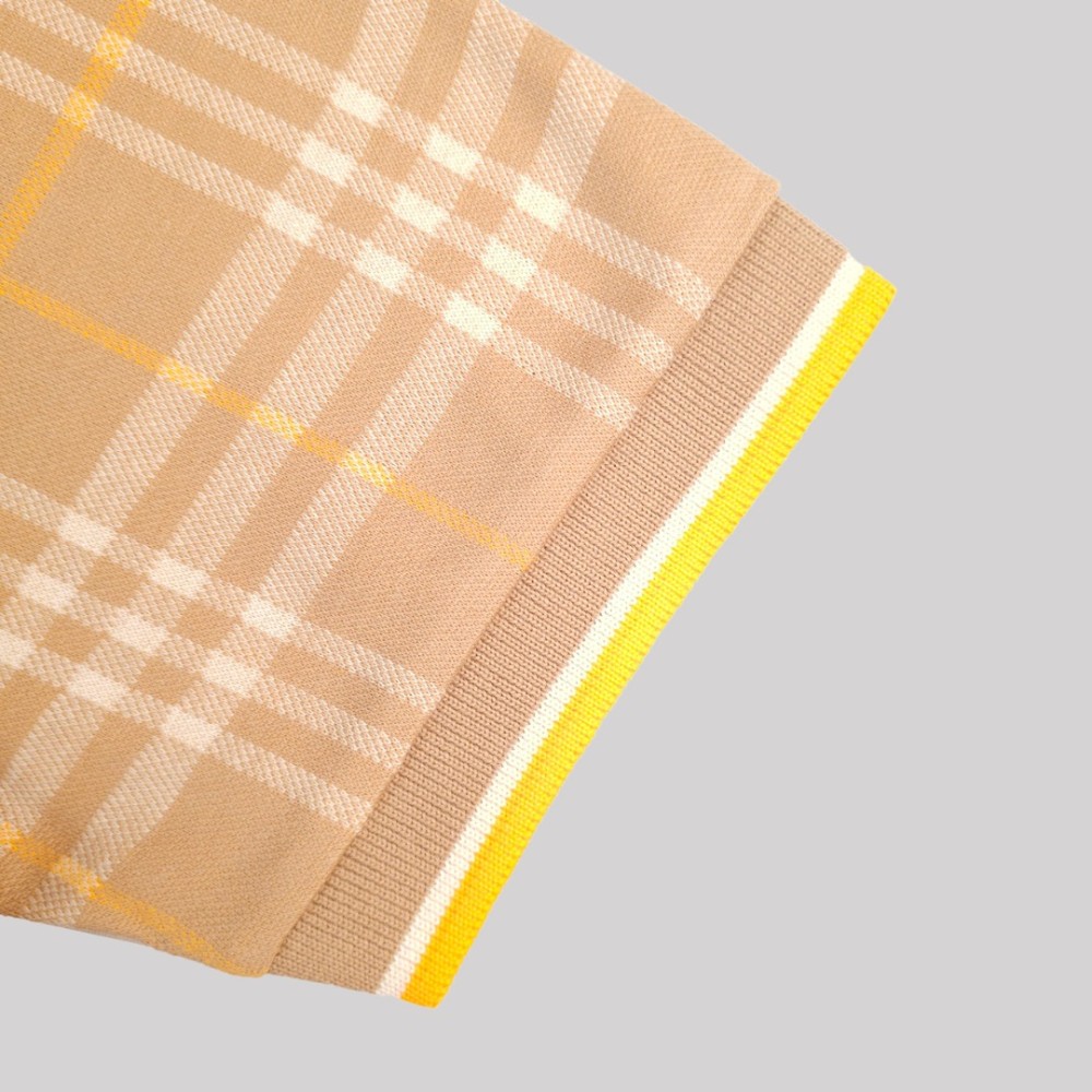 Checked Cotton Polo Polo Beige Checked Cotton Polo Polo Beige