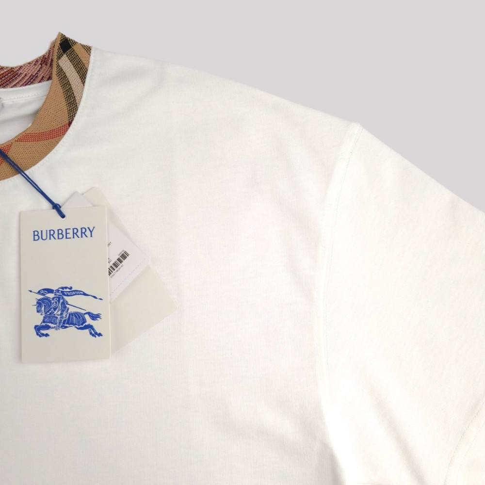 Checked-Trim Polo White Checked-Trim Polo White