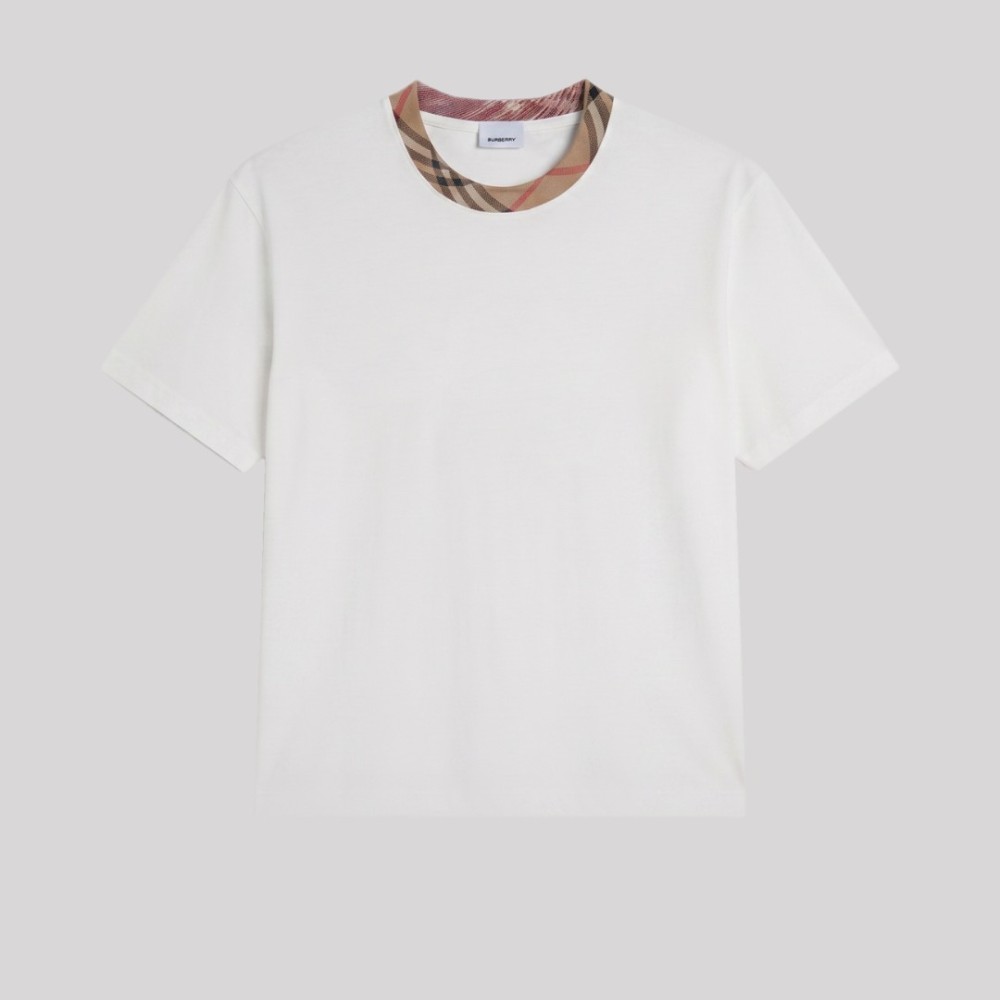 Checked-Trim Polo White Checked-Trim Polo White