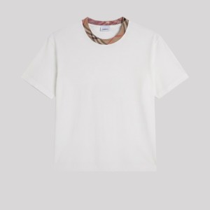 Checked-Trim Polo White