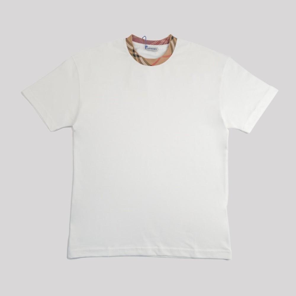 Checked-Trim Polo White Checked-Trim Polo White