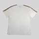 Check Trim Cotton T-Shirt Sleeves White Check Trim Cotton T-Shirt Sleeves White