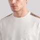 Check Trim Cotton T-Shirt Sleeves White Check Trim Cotton T-Shirt Sleeves White