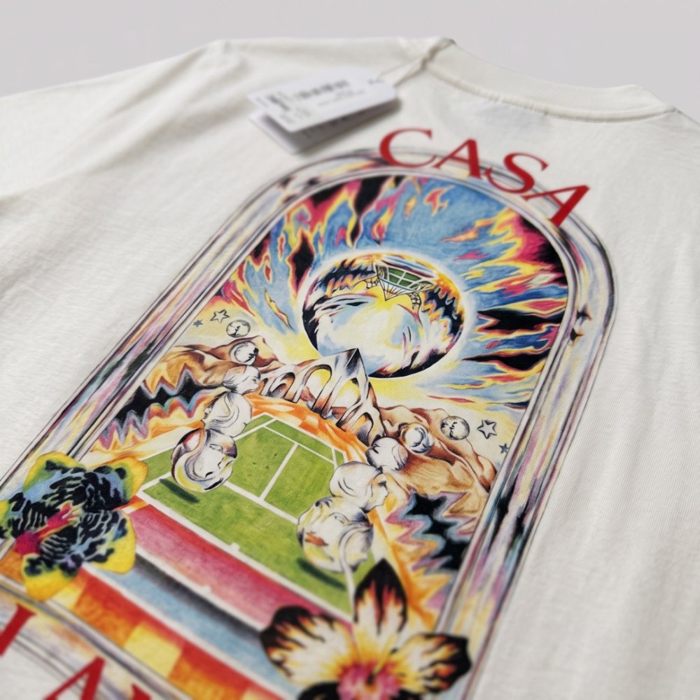Tennis Landscape Print T-Shirt White