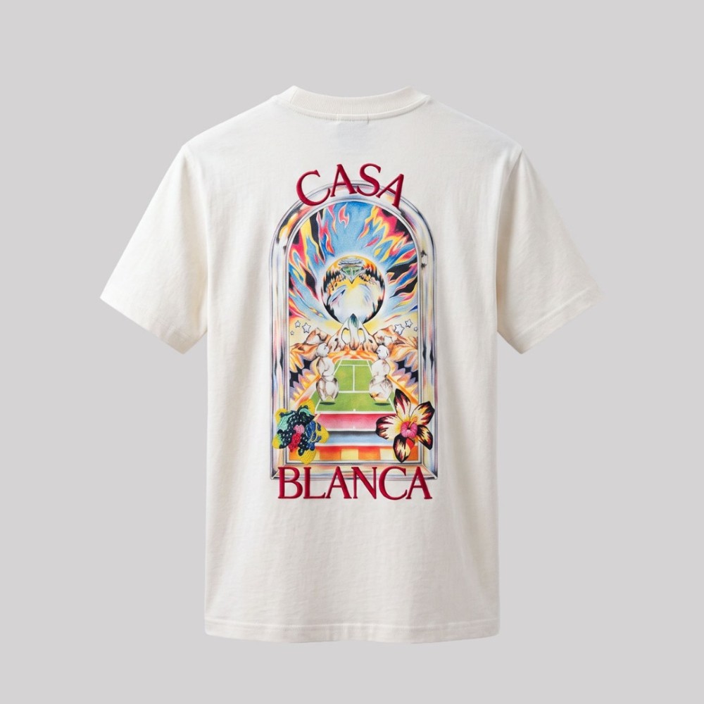 Tennis Landscape Print T-Shirt White