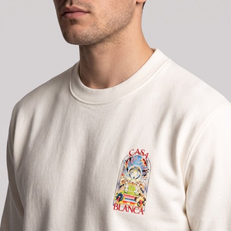 Tennis Landscape Print T-Shirt White
