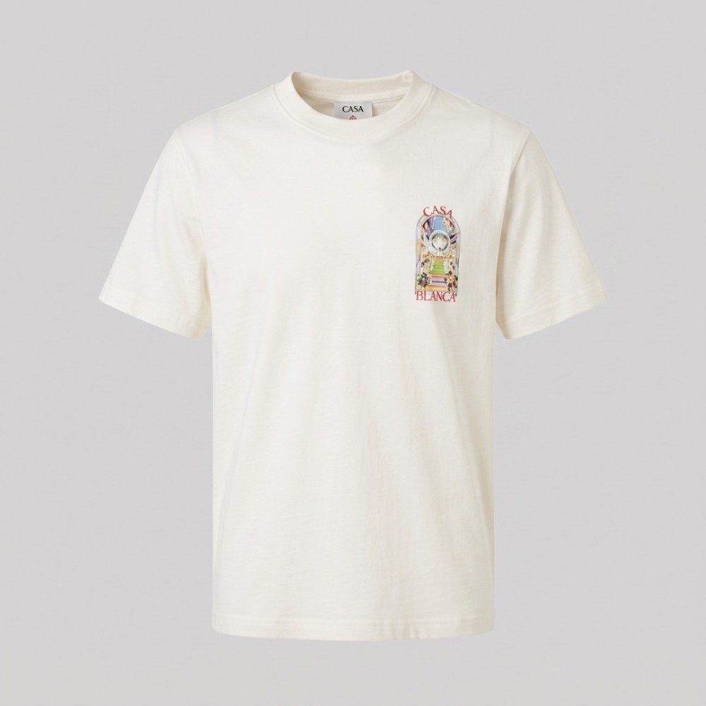 Tennis Landscape Print T-Shirt White