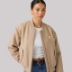 Hardware Leather Bomber Jacket Sand Hardware Leather Bomber Jacket Sand