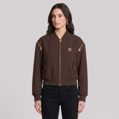 Hardware Leather Bomber Jacket