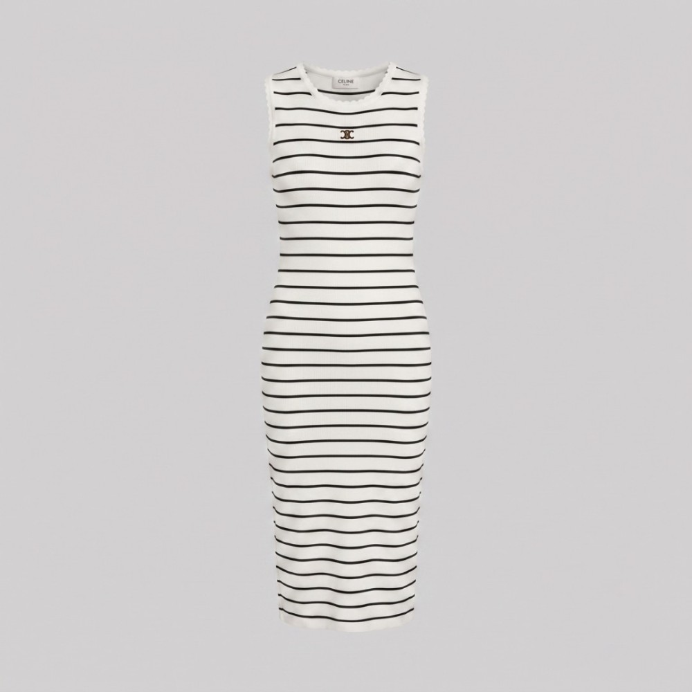 Long Tank Dress White/Black Long Tank Dress White/Black