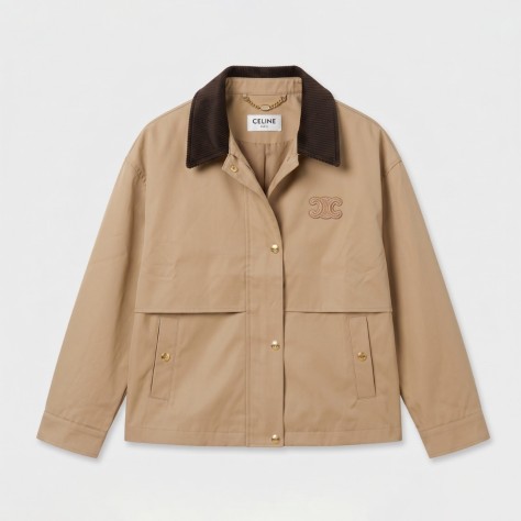 Triomphe Waxed Cotton Utility Jacket Beige