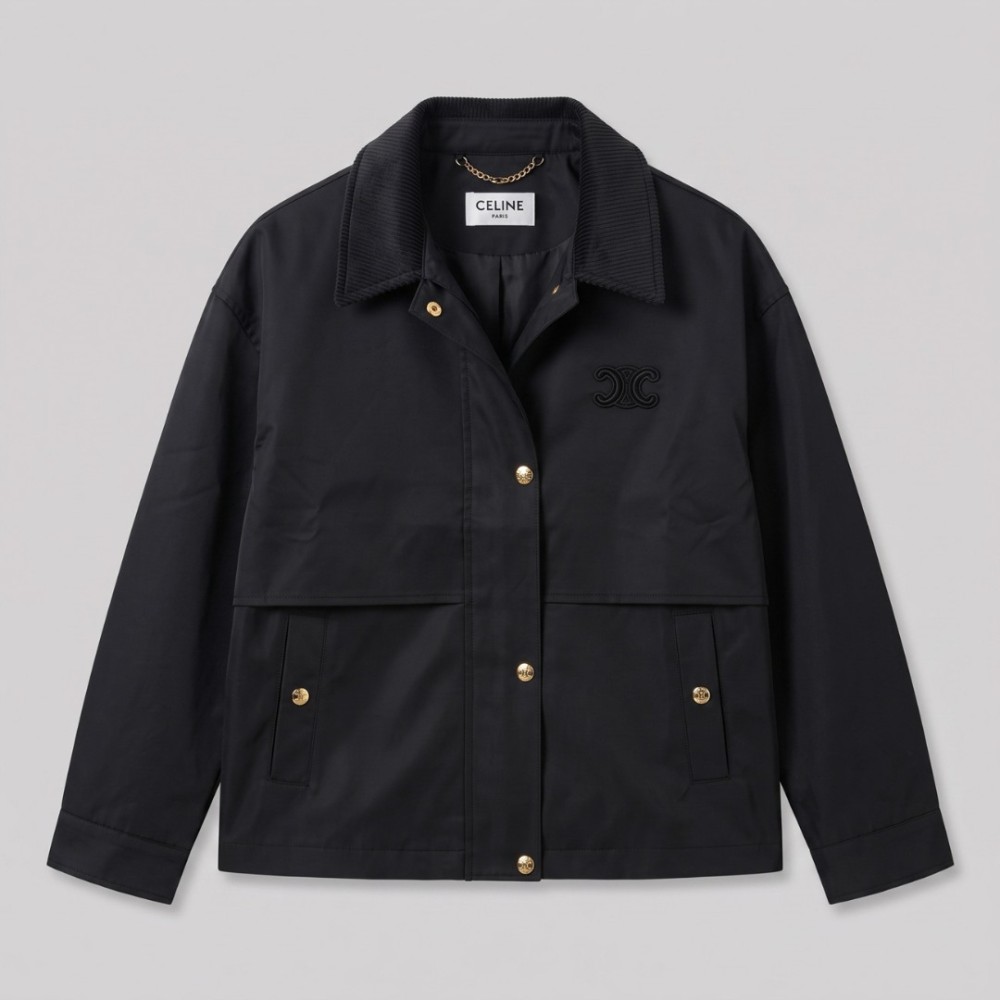 Triomphe Waxed Cotton Utility Jacket Black