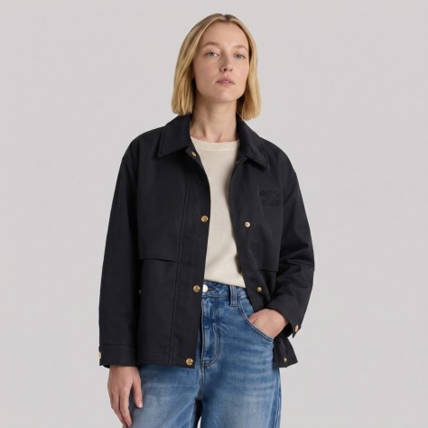 Triomphe Waxed Cotton Utility Jacket Black