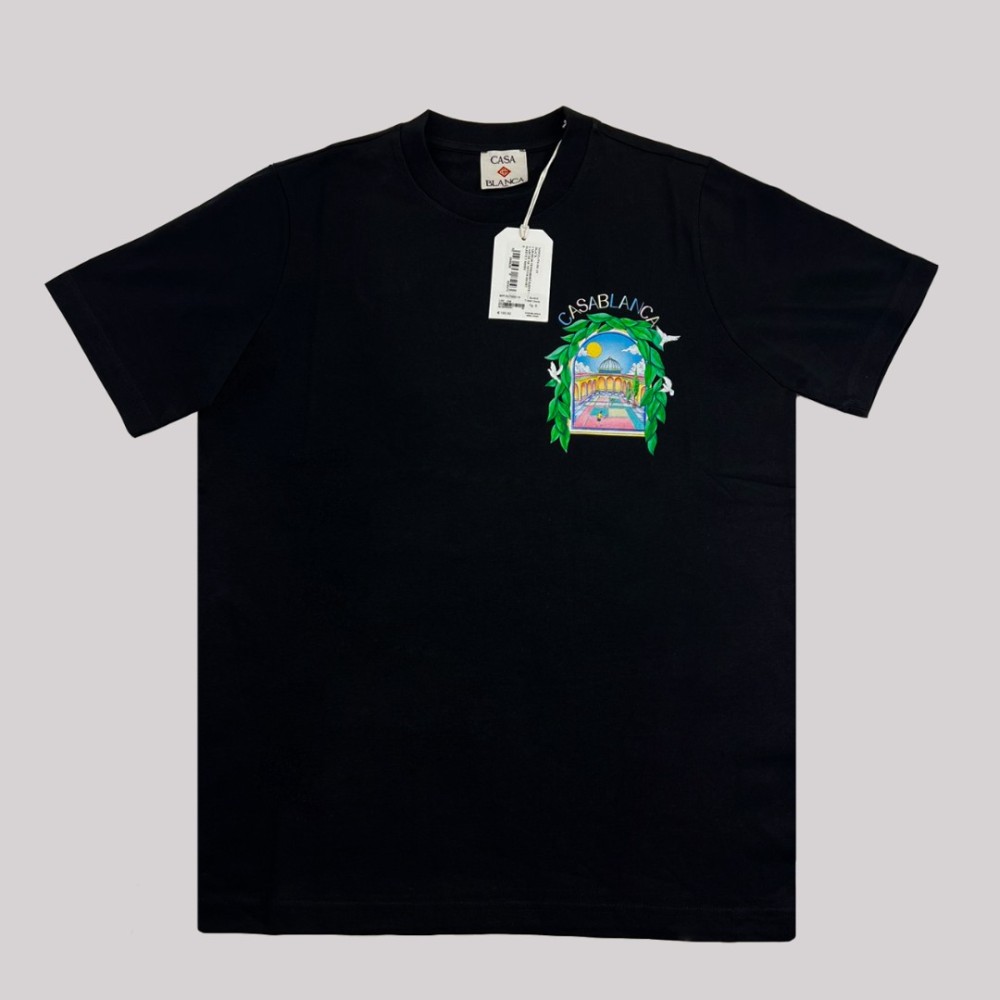 Tennis Landscape Print T-Shirt Black Tennis Landscape Print T-Shirt Black