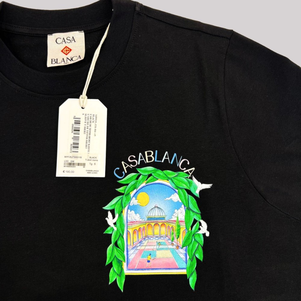 Tennis Landscape Print T-Shirt Black Tennis Landscape Print T-Shirt Black