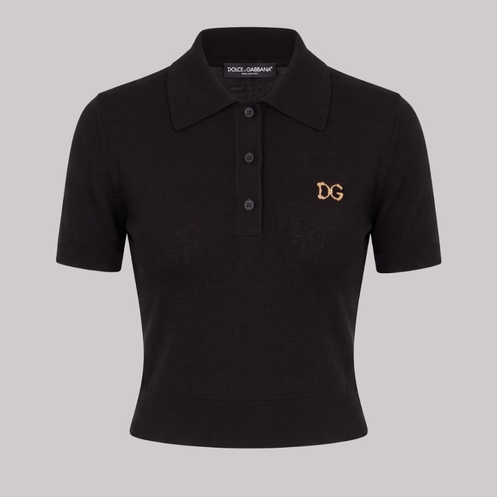 Gold Logo Plaque Polo Shirt Gold Logo Plaque Polo Shirt