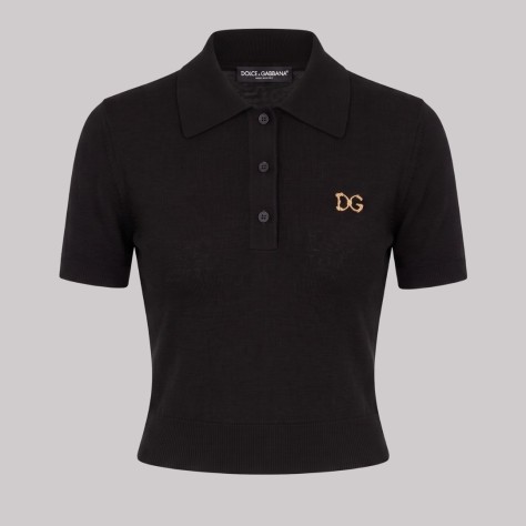 Gold Logo Plaque Polo Shirt