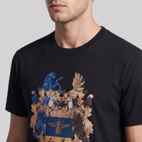Blason Print - Relaxed Fit Black