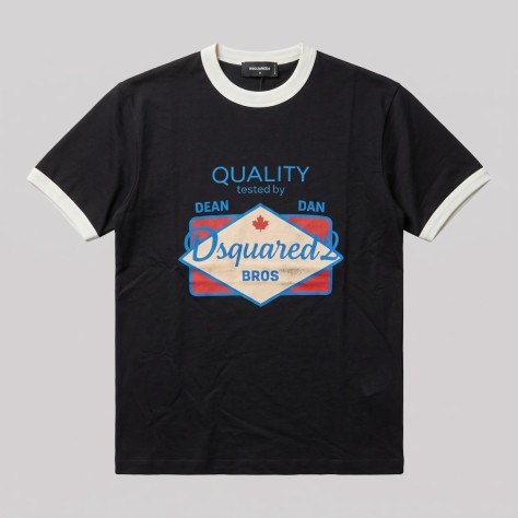 Dean & Dan Quality Graphic T-Shirt Black Vintage Logo